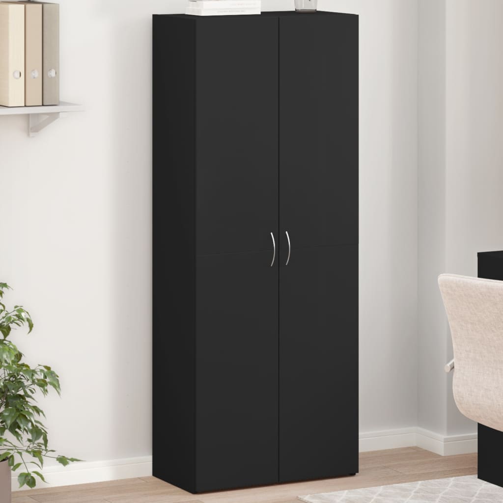 File Cabinet Black 60x32x153 cm Engineered Wood